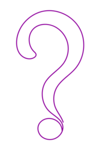 Single line drawing of a question mark
