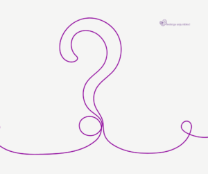 Single line drawing of a question mark