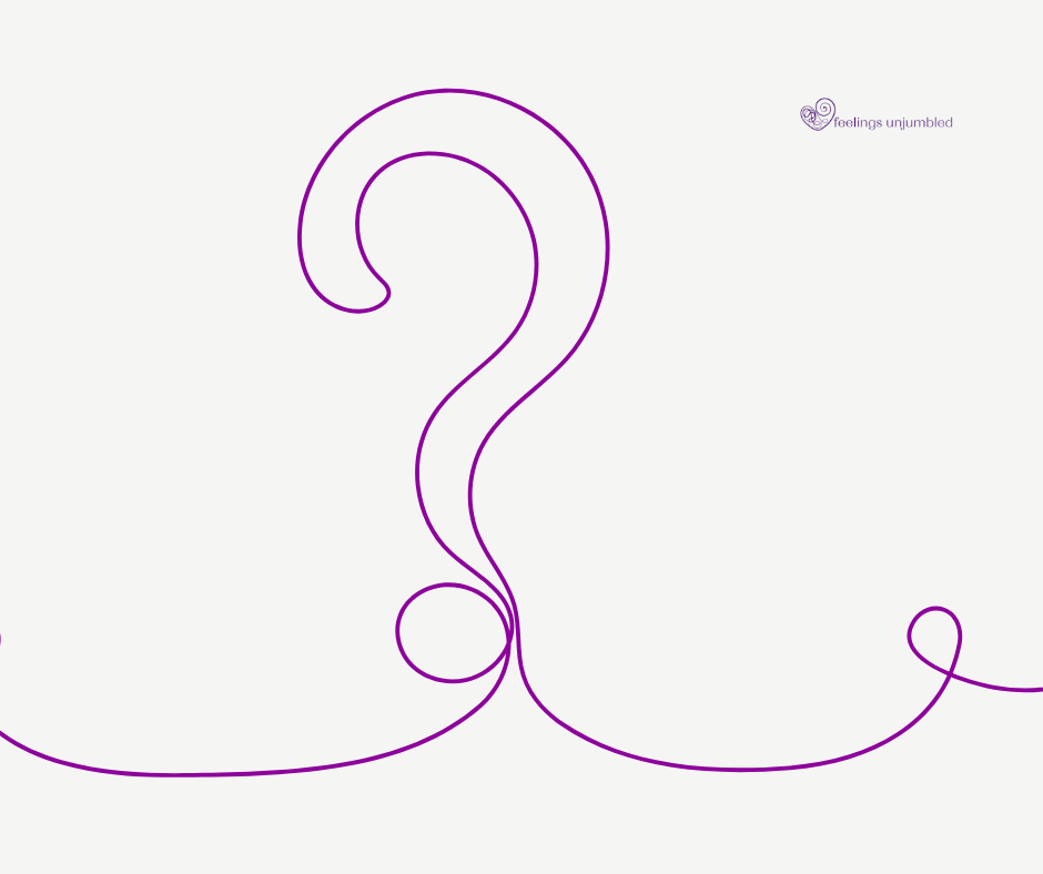 Single line drawing of a question mark