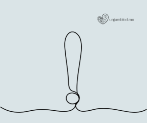 Single line drawing of an exclamation mark