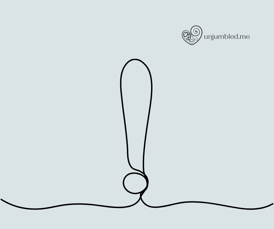 Single line drawing of an exclamation mark